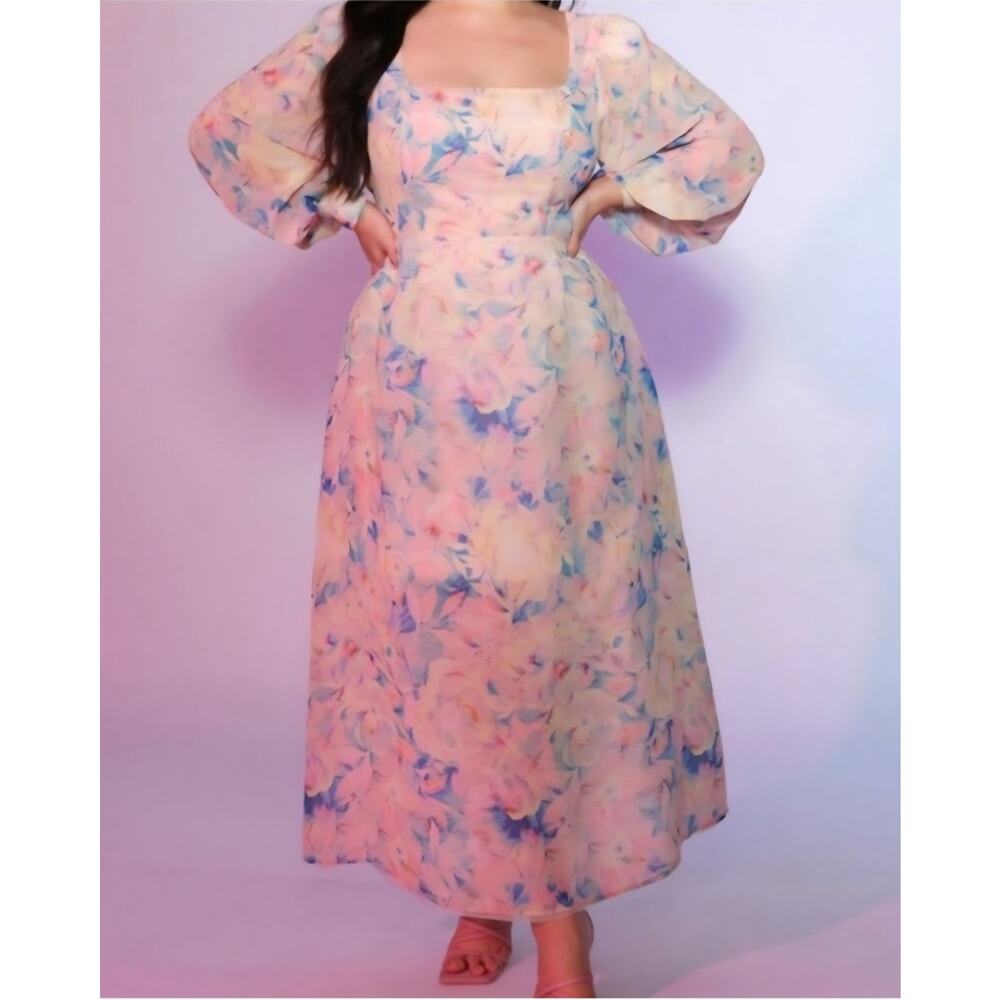 Eloquii Floral Spring Maxi Dress Sz 18